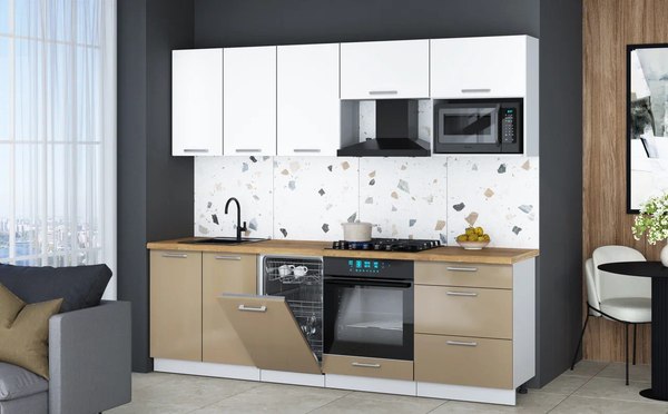 Кухонный гарнитур Интерлиния Мила Gloss 2.45-ПМ4