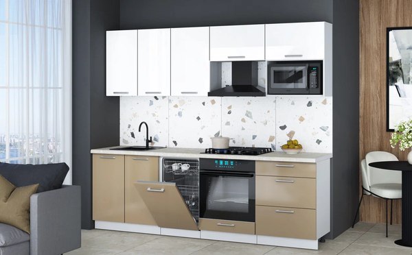 Кухонный гарнитур Интерлиния Мила Gloss 2.45-ПМ4