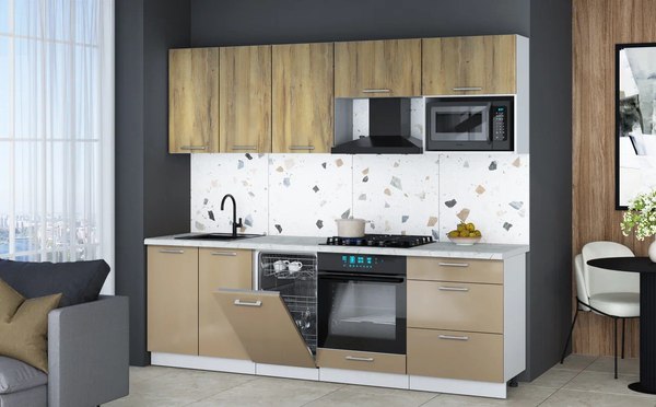 Кухонный гарнитур Интерлиния Мила Gloss 2.45-ПМ4