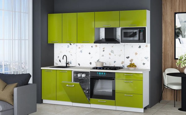 Кухонный гарнитур Интерлиния Мила Gloss 2.45-ПМ4