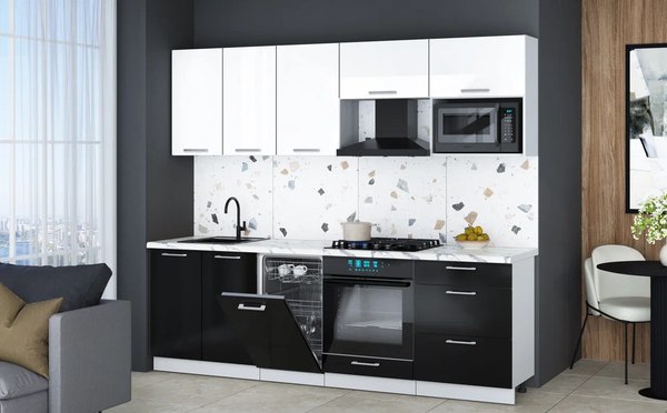 Кухонный гарнитур Интерлиния Мила Gloss 2.45-ПМ4