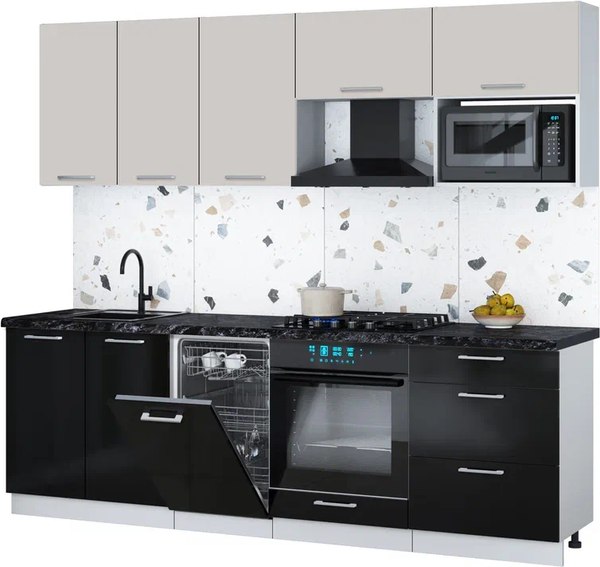 Кухонный гарнитур Интерлиния Мила Gloss 2.45-ПМ4 - фото