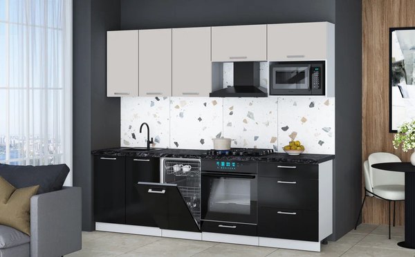 Кухонный гарнитур Интерлиния Мила Gloss 2.45-ПМ4