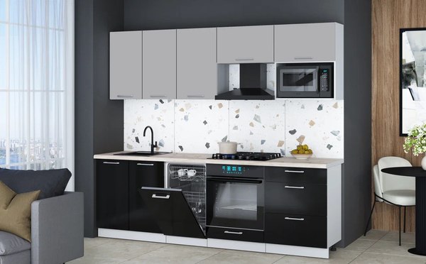 Кухонный гарнитур Интерлиния Мила Gloss 2.45-ПМ4