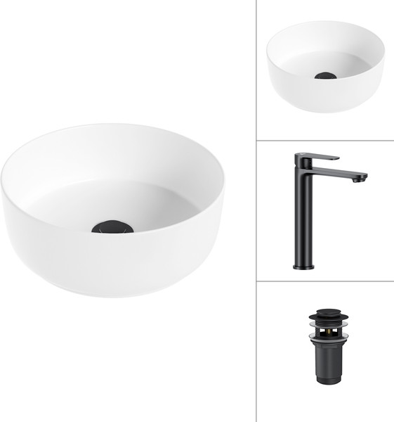 Умывальник со смесителем Lauter 21499-31 + Moon 21СК8691BS с донным клапаном 21190B - фото