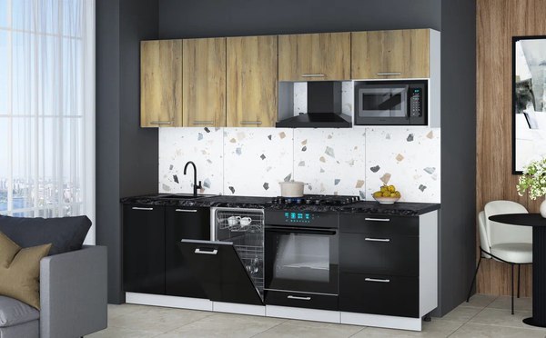 Кухонный гарнитур Интерлиния Мила Gloss 2.45-ПМ4