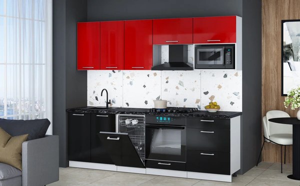 Кухонный гарнитур Интерлиния Мила Gloss 2.45-ПМ4