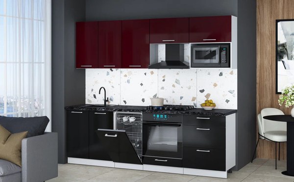 Кухонный гарнитур Интерлиния Мила Gloss 2.45-ПМ4