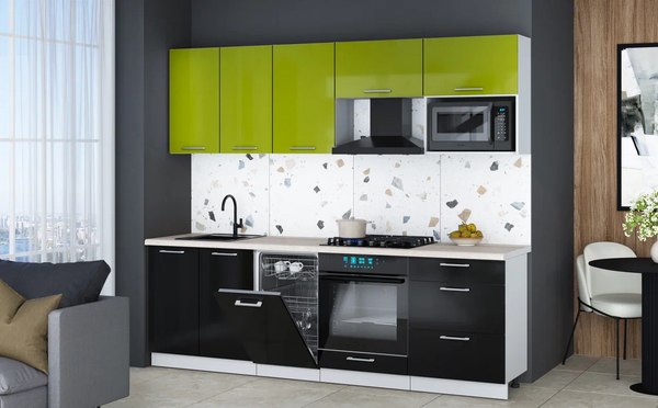 Кухонный гарнитур Интерлиния Мила Gloss 2.45-ПМ4