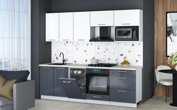 Кухонный гарнитур Интерлиния Мила Gloss 2.45-ПМ4