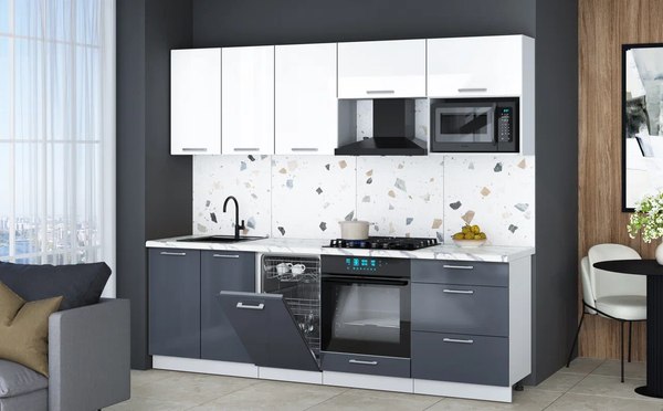 Кухонный гарнитур Интерлиния Мила Gloss 2.45-ПМ4