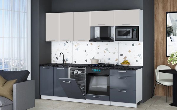 Кухонный гарнитур Интерлиния Мила Gloss 2.45-ПМ4