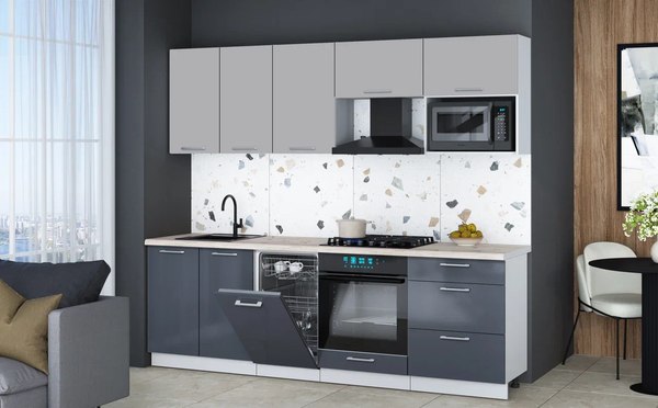 Кухонный гарнитур Интерлиния Мила Gloss 2.45-ПМ4