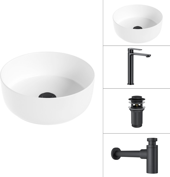 Умывальник со смесителем Lauter 21499-31 + Moon 21СК8691BS + сифон 21635B + дон.клапан 21190B - фото