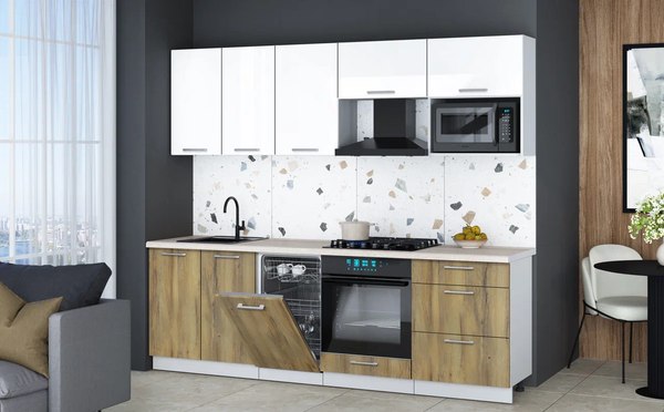 Кухонный гарнитур Интерлиния Мила Gloss 2.45-ПМ4