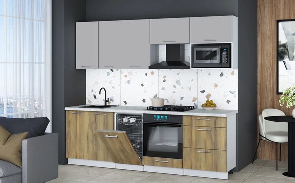 Кухонный гарнитур Интерлиния Мила Gloss 2.45-ПМ4