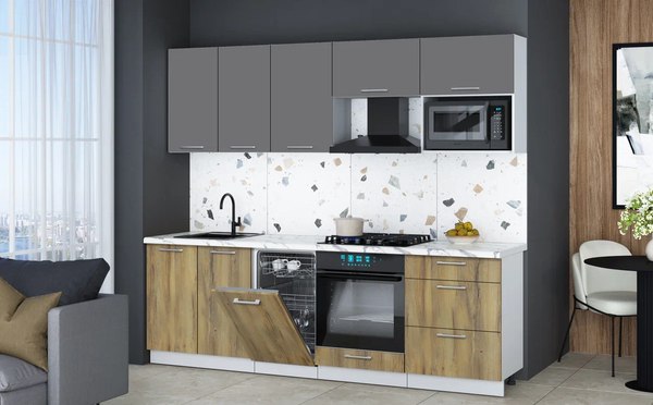 Кухонный гарнитур Интерлиния Мила Gloss 2.45-ПМ4