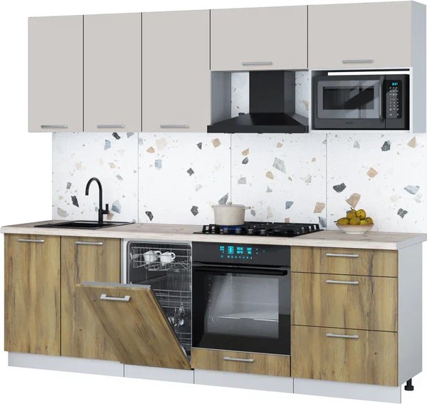 Кухонный гарнитур Интерлиния Мила Gloss 2.45-ПМ4 - фото
