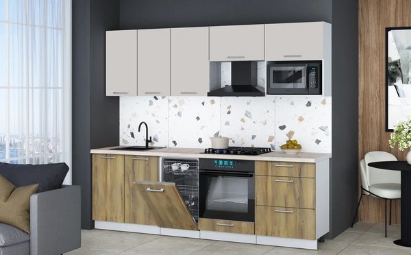 Кухонный гарнитур Интерлиния Мила Gloss 2.45-ПМ4