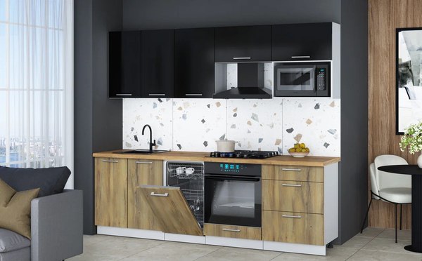 Кухонный гарнитур Интерлиния Мила Gloss 2.45-ПМ4