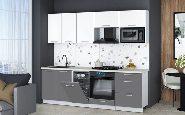 Кухонный гарнитур Интерлиния Мила Gloss 2.45-ПМ4