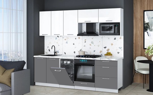 Кухонный гарнитур Интерлиния Мила Gloss 2.45-ПМ4