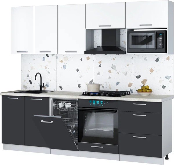 Кухонный гарнитур Интерлиния Мила Gloss 2.45-ПМ4 - фото