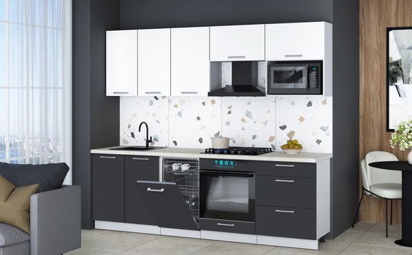 Кухонный гарнитур Интерлиния Мила Gloss 2.45-ПМ4