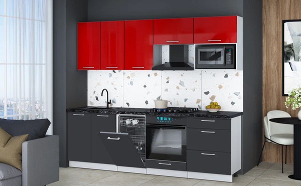 Кухонный гарнитур Интерлиния Мила Gloss 2.45-ПМ4