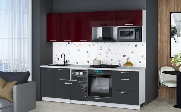 Кухонный гарнитур Интерлиния Мила Gloss 2.45-ПМ4