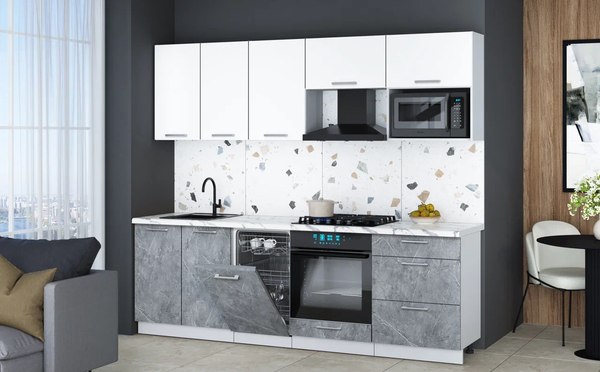 Кухонный гарнитур Интерлиния Мила Gloss 2.45-ПМ4