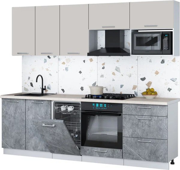 Кухонный гарнитур Интерлиния Мила Gloss 2.45-ПМ4 - фото