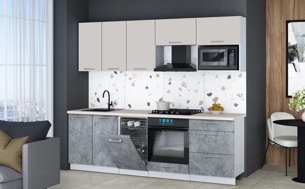 Кухонный гарнитур Интерлиния Мила Gloss 2.45-ПМ4