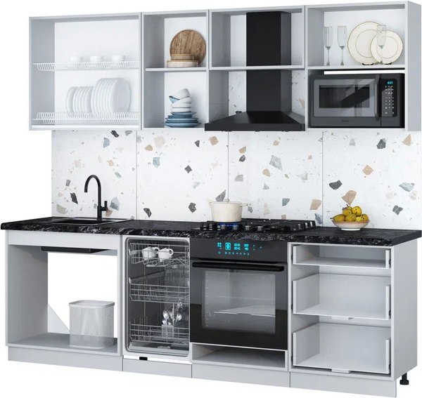 Кухонный гарнитур Интерлиния Мила Gloss 2.45-ПМ4