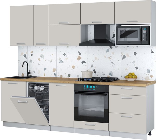 Кухонный гарнитур Интерлиния Мила Gloss 2.6-ПМ4 - фото