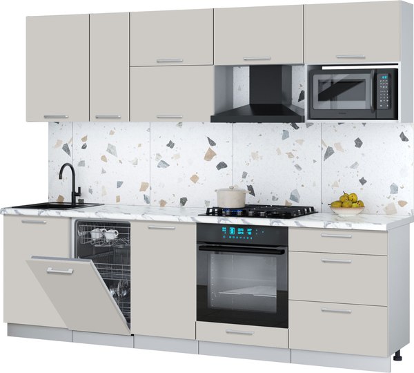 Кухонный гарнитур Интерлиния Мила Gloss 2.6-ПМ4 - фото