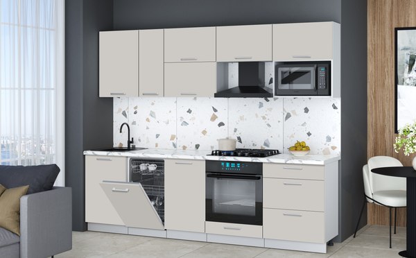 Кухонный гарнитур Интерлиния Мила Gloss 2.6-ПМ4