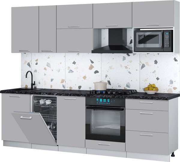 Кухонный гарнитур Интерлиния Мила Gloss 2.6-ПМ4 - фото