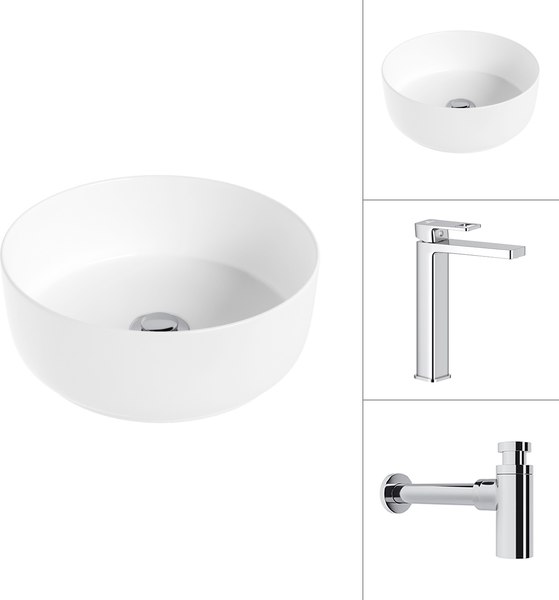 Умывальник со смесителем Lauter 21499-31 + Cascade 21СК0655C с сифоном 21635CH - фото