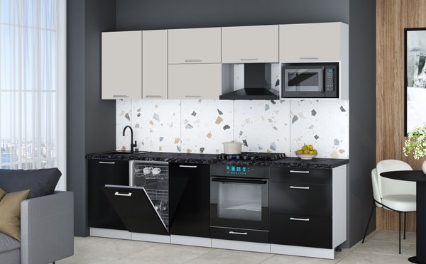 Кухонный гарнитур Интерлиния Мила Gloss 2.6-ПМ4