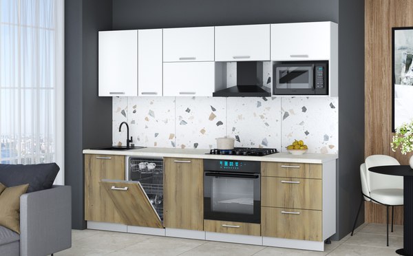 Кухонный гарнитур Интерлиния Мила Gloss 2.6-ПМ4