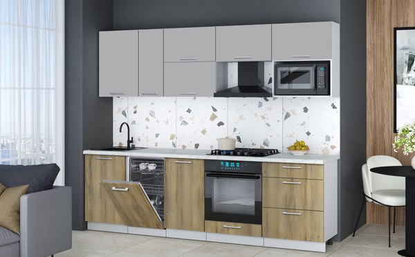 Кухонный гарнитур Интерлиния Мила Gloss 2.6-ПМ4