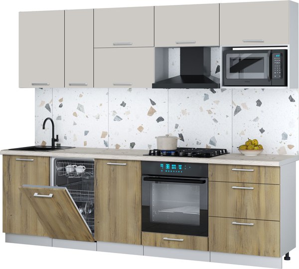 Кухонный гарнитур Интерлиния Мила Gloss 2.6-ПМ4 - фото