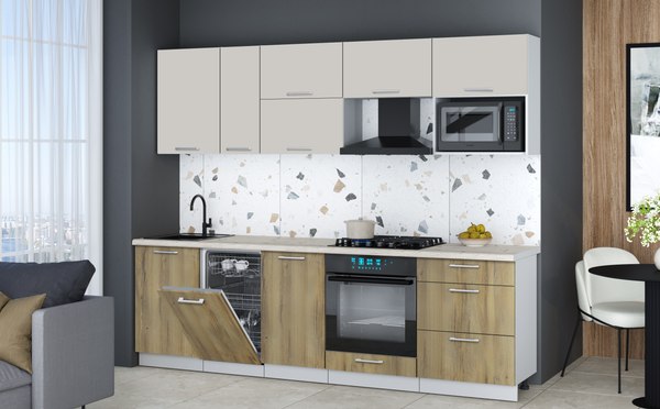 Кухонный гарнитур Интерлиния Мила Gloss 2.6-ПМ4