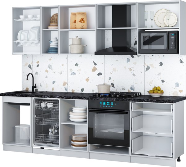 Кухонный гарнитур Интерлиния Мила Gloss 2.6-ПМ4