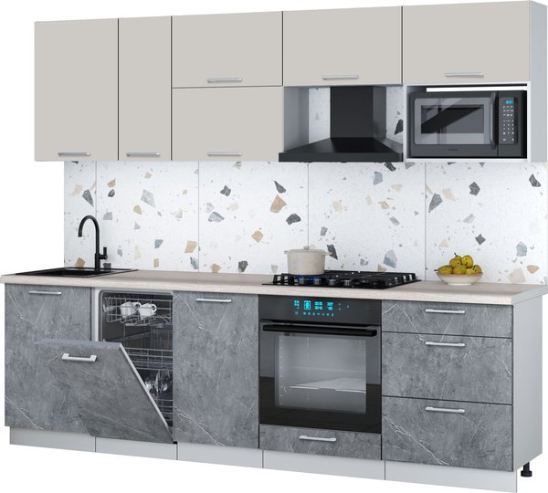 Кухонный гарнитур Интерлиния Мила Gloss 2.6-ПМ4 - фото