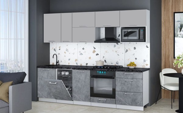 Кухонный гарнитур Интерлиния Мила Gloss 2.6-ПМ4