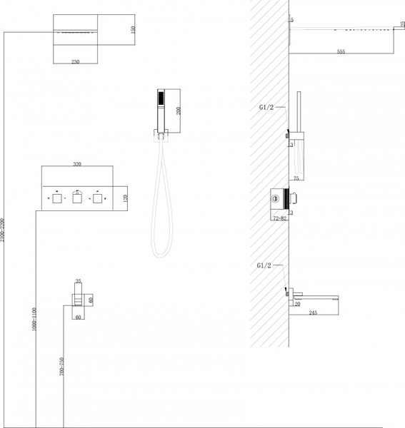 Душевая система со смесителем Abber Daheim AF8253SP