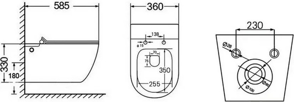 Унитаз подвесной с инсталляцией Abber Bequem AC1105P-AC0101P