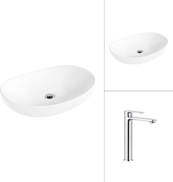 Умывальник со смесителем Lauter 21502 + Moon 21СK81691C - фото